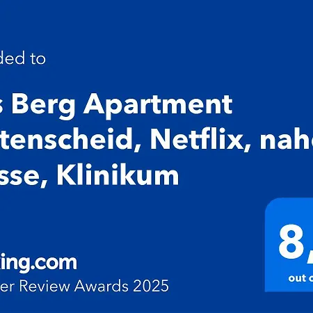 Berg Ruettenscheid, Netflix, Nahe Messe, Klinikum Apartment *